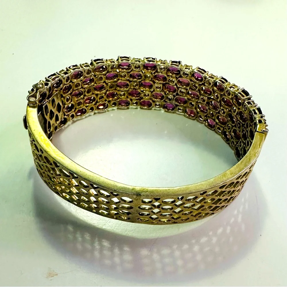 Great Vintage Rhinestone Cuff - Picture 2 of 4
